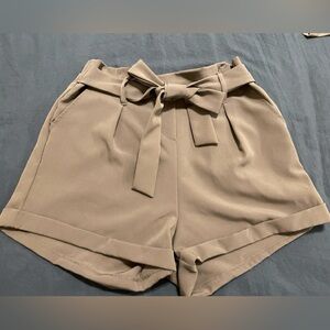 Papaya High Waist green Shorts with Bow